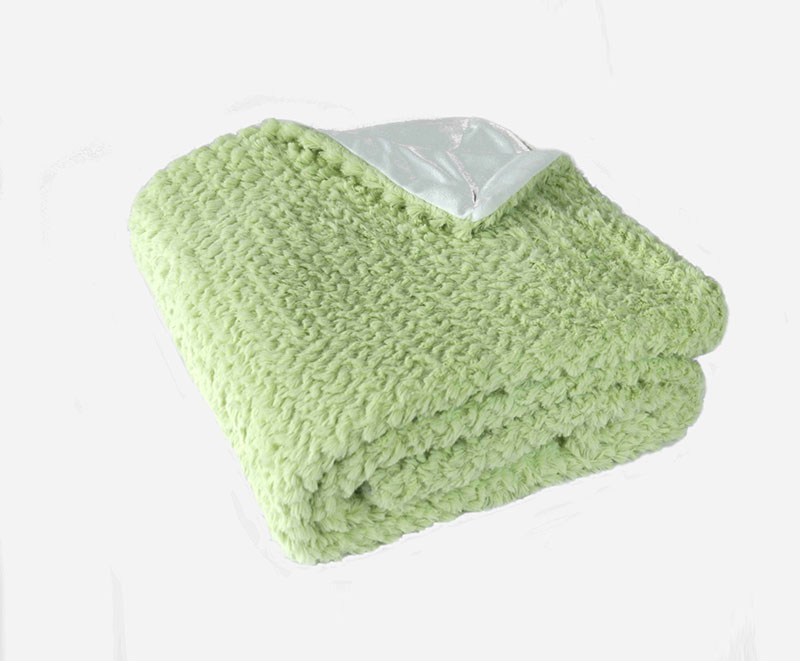 Solid PV light green short brush blanket 1010108
