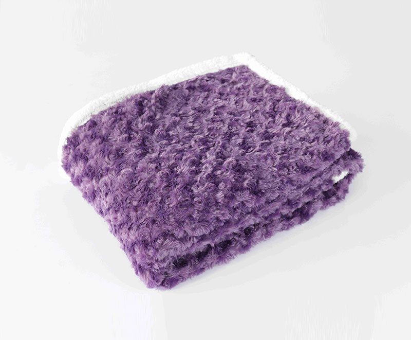 Fantasy purple solid PV fur brushed blanket 1010109