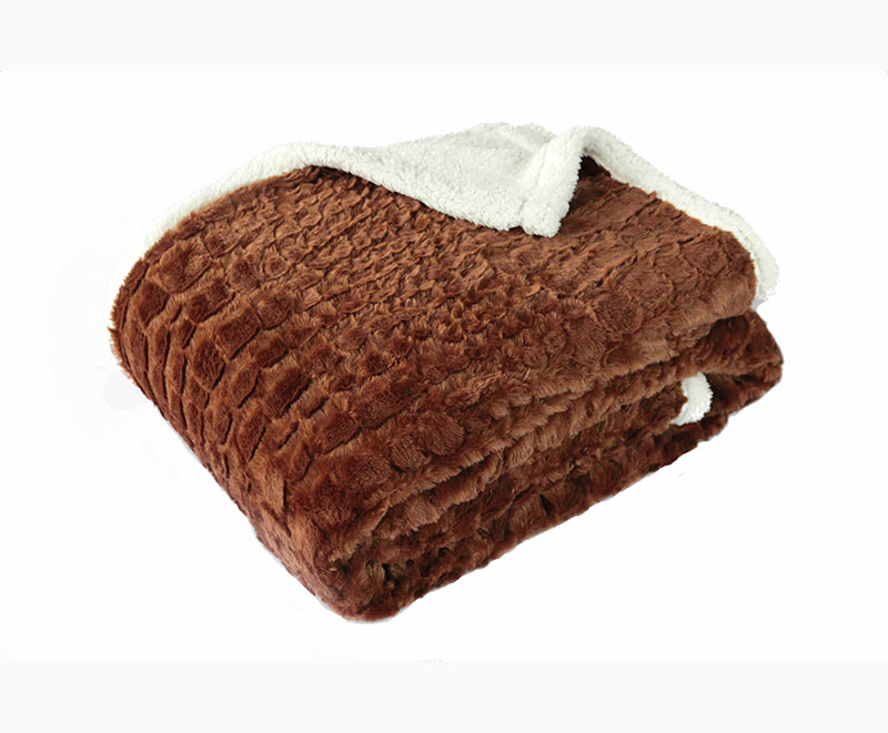 Chocolate solid pv brush blanket cover 1010113