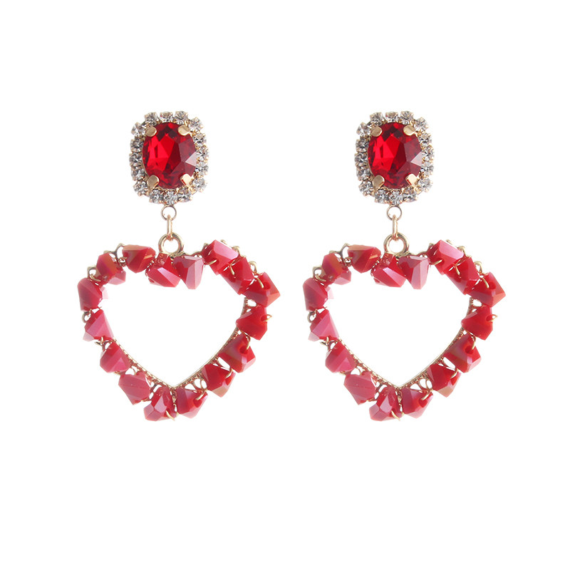 Red crystal earrings | crystal earrings | earrings