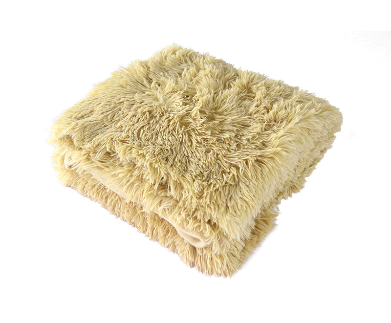Super soft ochre PV plush fabric plus pile blanket 1010303