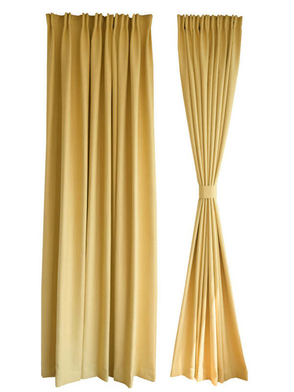 Solid color cotton linen curtain