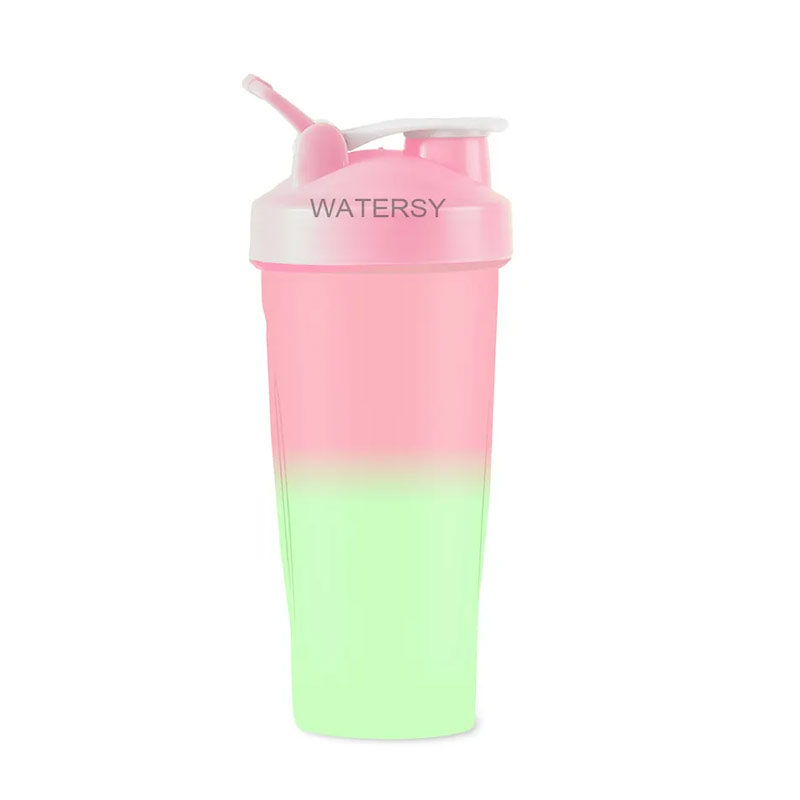 Custom gradient colorful shaker bottles for gym and hiking and sports P01-0018 glam camp