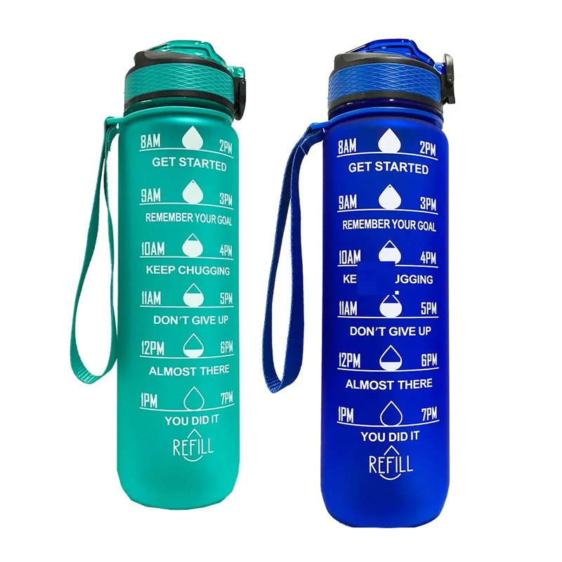 1L personalized leak proof large capacity durable portable motivational time marker water bottle P03-0391 glam camp