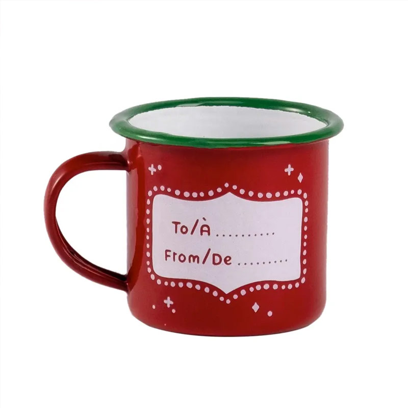 Christmas holiday gift roll up personalized enamel mug E01-0083 glam camp