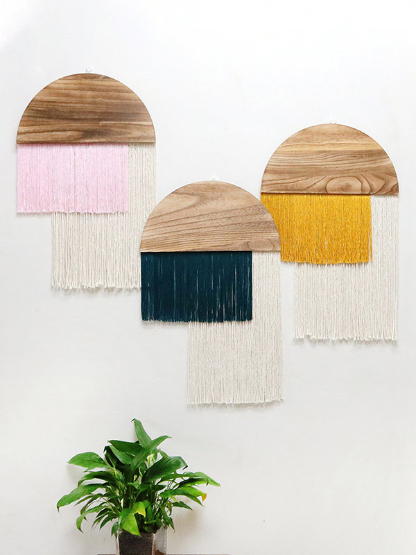 Cotton rope tassel tapestry home homestay wall hanging