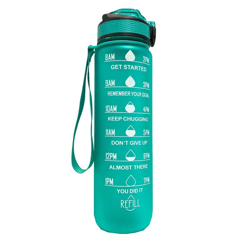 1L personalized leak proof large capacity durable portable motivational time marker water bottle P03-0391 glam camp