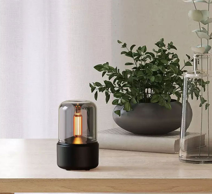 120ml 3d Flame Car Aromatherapy Machine Ultrasonic Candlelight Humidifier Aroma Diffuser with Led Night Light