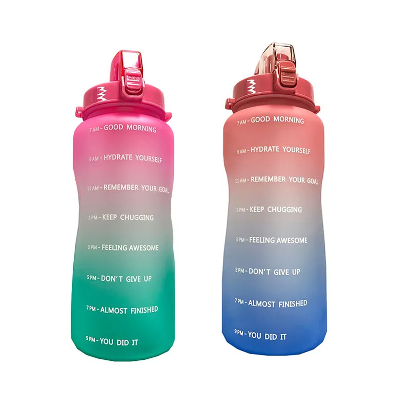 Sports drinking water bottle with motivational time marker P03-0131