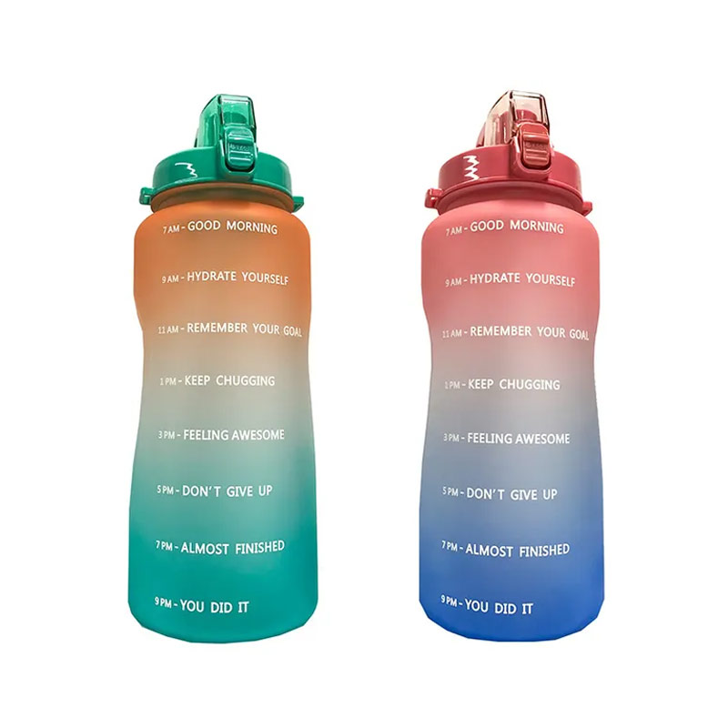 Sports drinking water bottle with motivational time marker P03-0131 glam camp