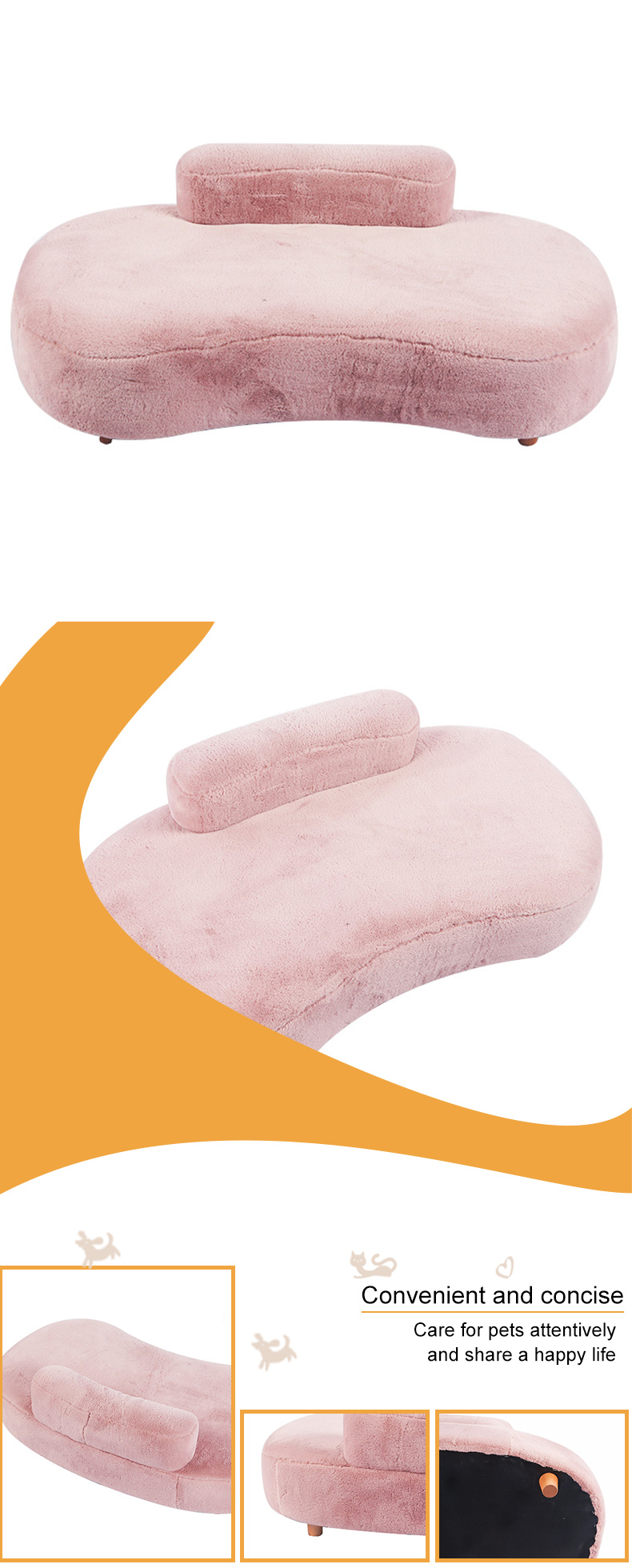 pink plush cat sofa pet supplies