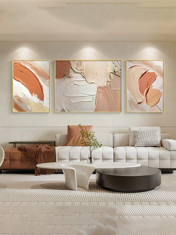 Abstract art ocean waves triptych