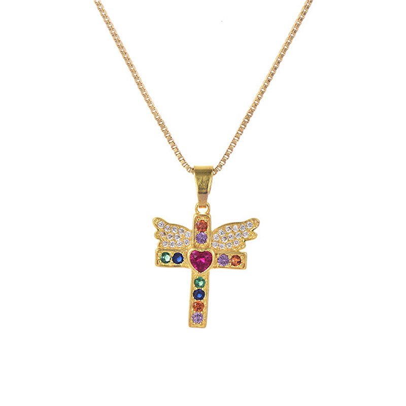 Cross with Angel Wings Pendant
