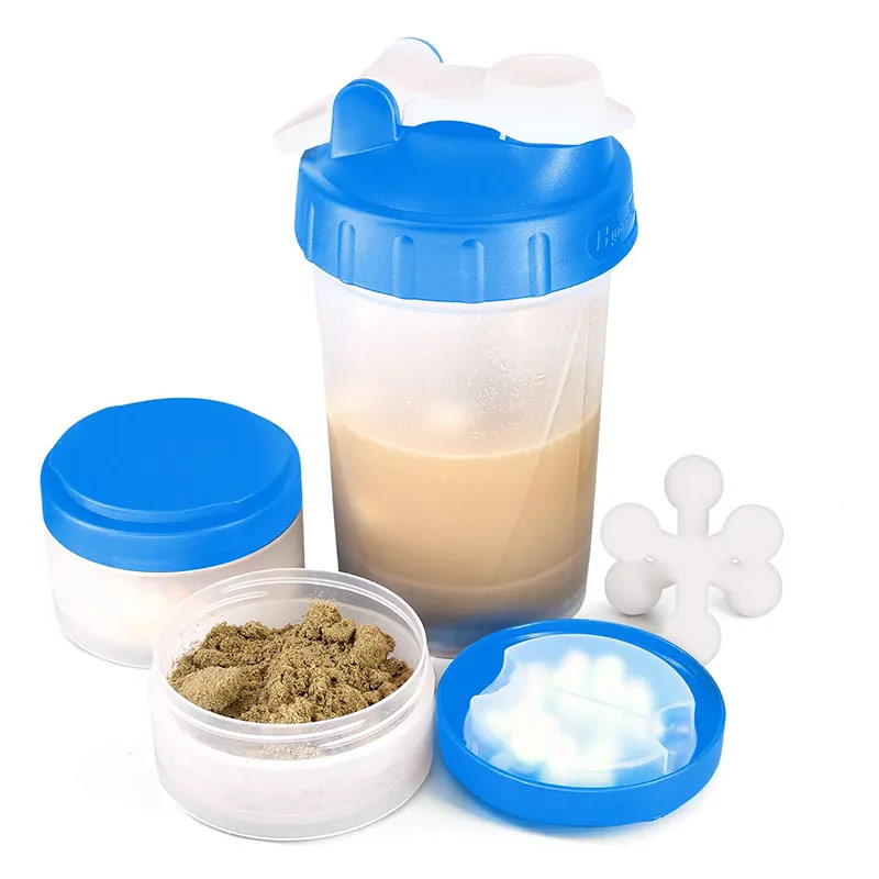 High quality BPA free portable custom protein powder gym plastic shaker bottle P01-0007