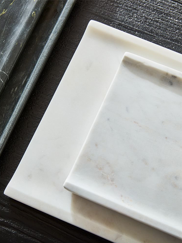 Foundations white marble trays
