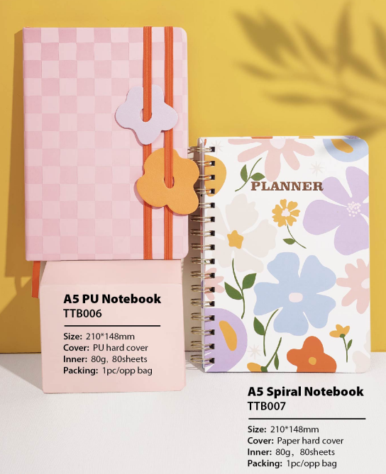 A5 PU Notebook TTB006/A5 Spiral Notebook TTB007