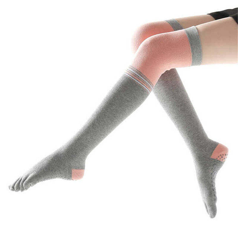 Grey Pink Yoga socks