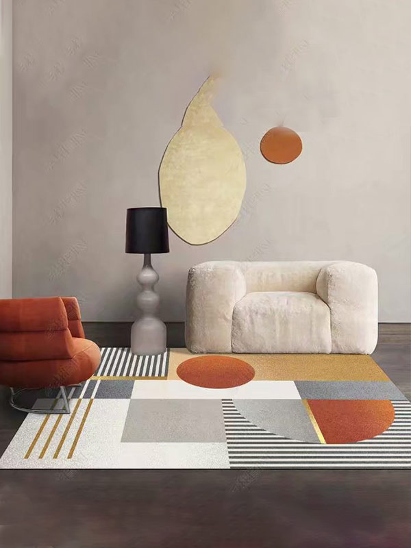 Simple light luxury style geometric carpet