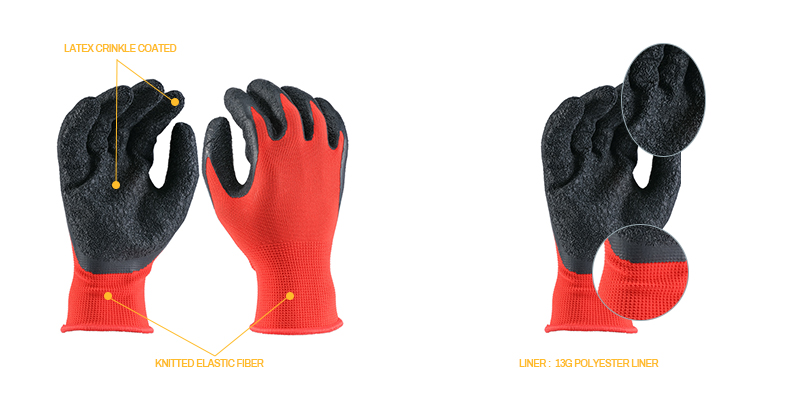 13G polyester liner gloves | 13G latex gloves | Coated gloves
