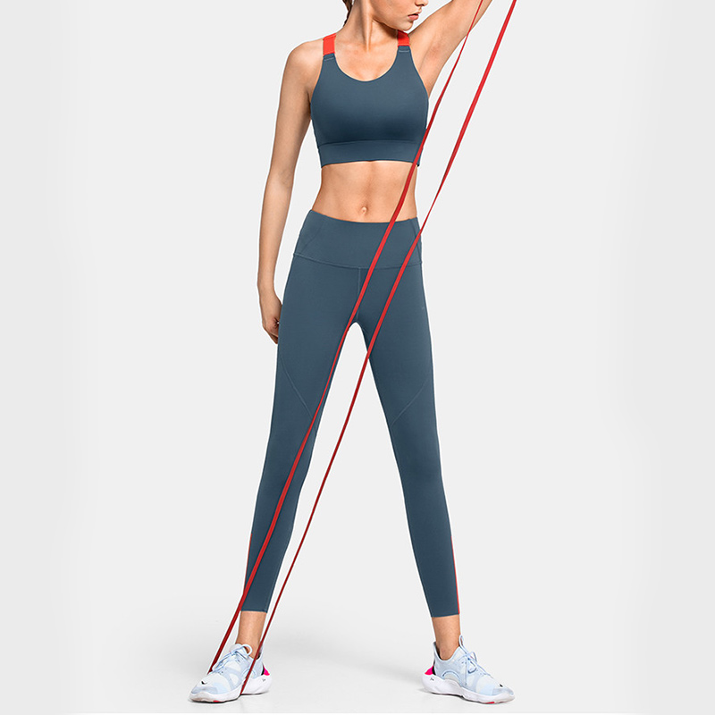 Ladies contrast color fitness active wear running gym capri yoga leggings