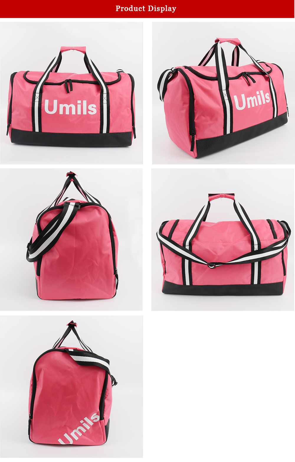 Custom Pink Fitness Bag | Pink Fitness Bag | Fitness Accessories in China