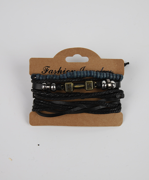 Men fashion black bracelet custom