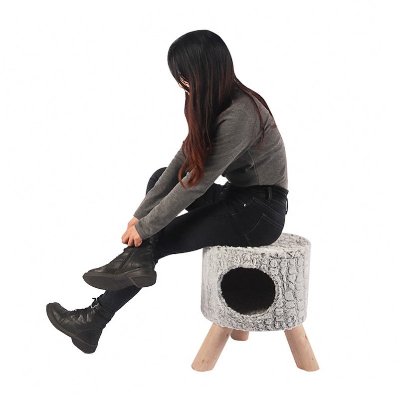 Grey cat nest shoe change stool pet product