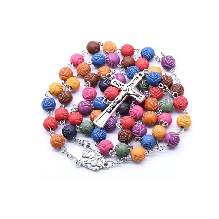 Catholic Colorful Beads Resin Rosary