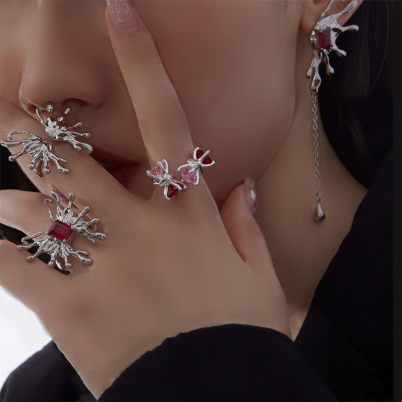 Exaggerate CZ Butterfly Adjustable Opening Ring