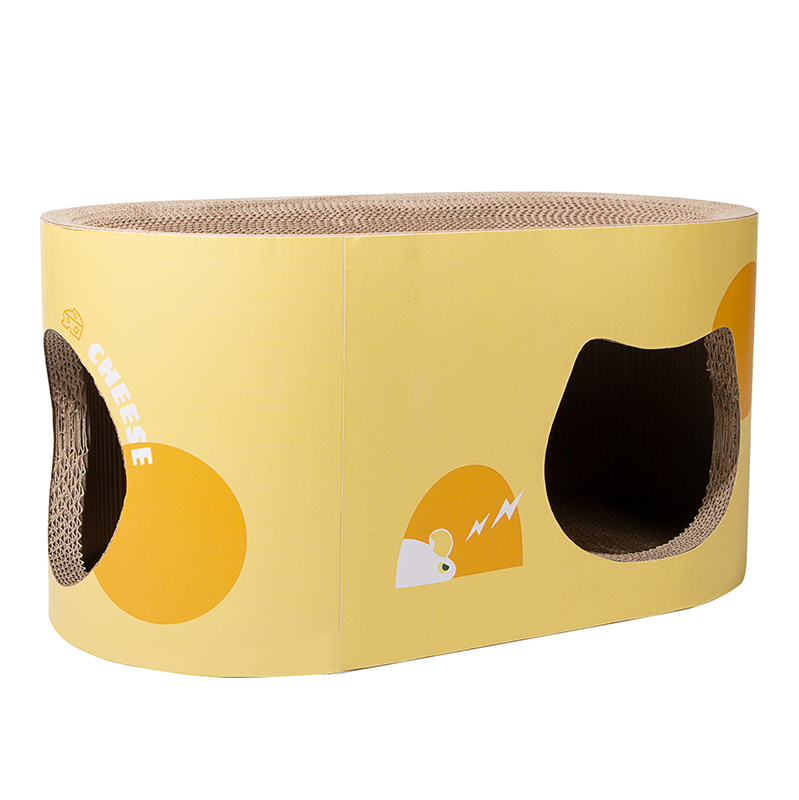 C-S-032-YL    Oval Heightened Cat Scratch Lounge