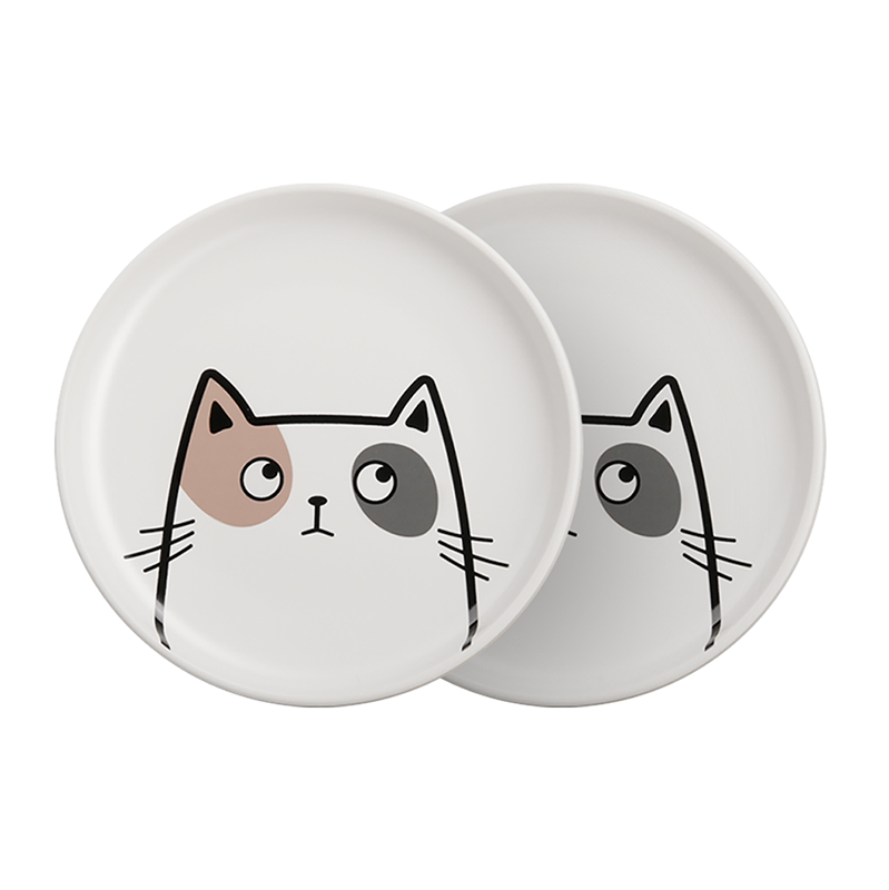 C-F-024    Cartoon Cat Dish-（Set ot 2)