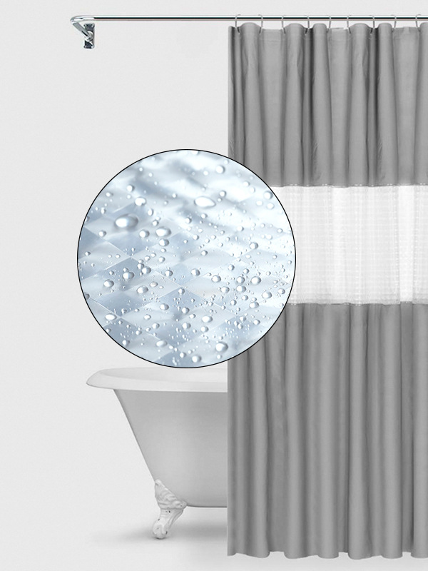 Solid color thick splicing shower curtain