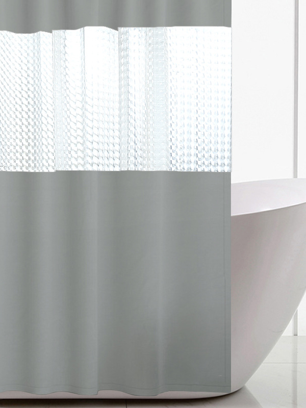 Solid color thick splicing shower curtain