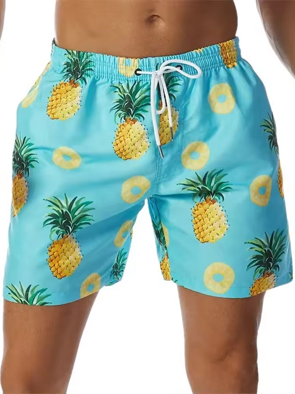 Simple Pineapple Pattern Beach Shorts