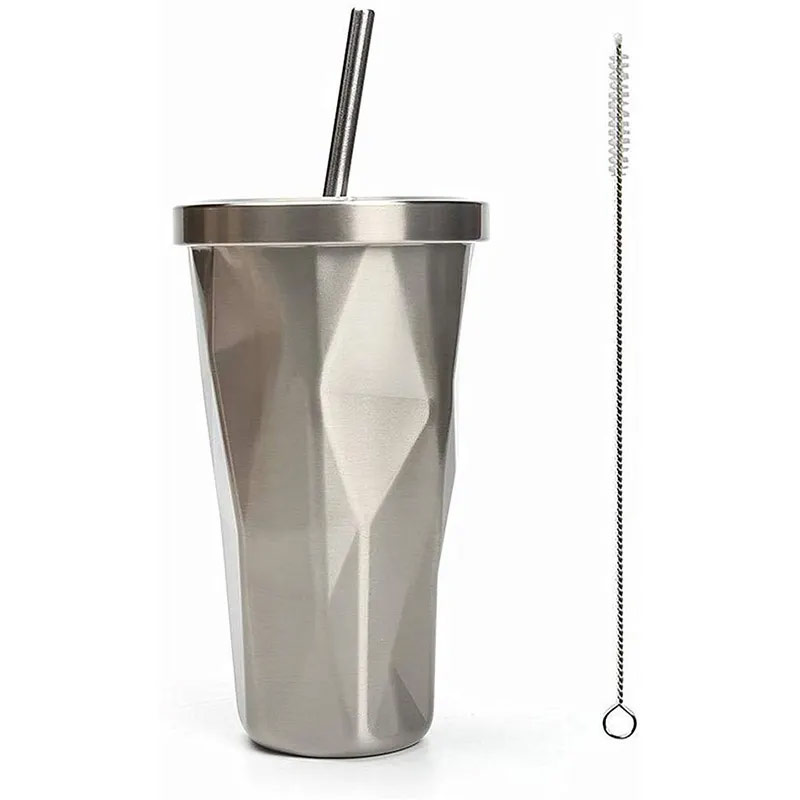 Irregular diamond -shaped double wall 16 ounces of stainless steel accompanying cup strap strap glam camp