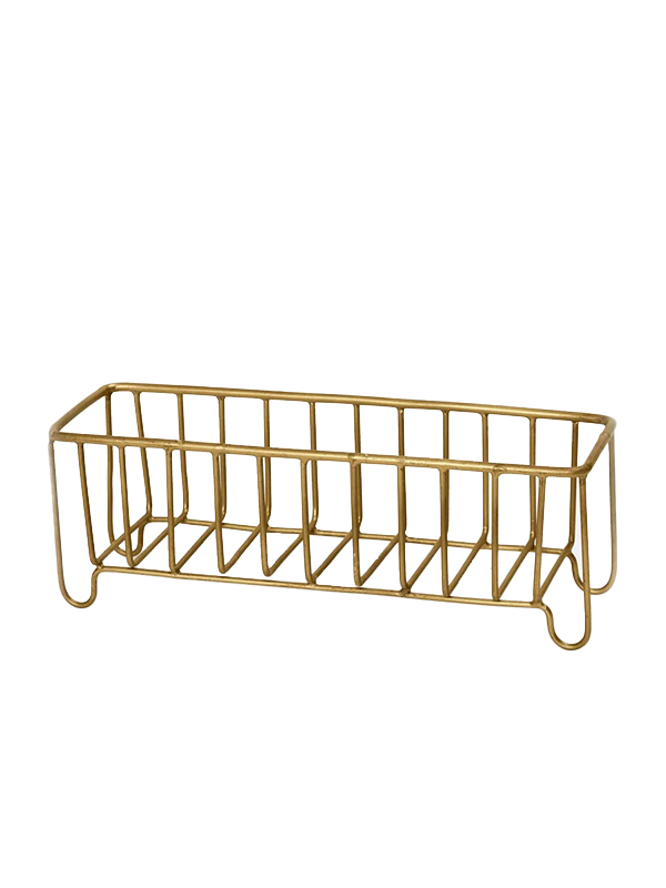 Brass wre storage basket - small