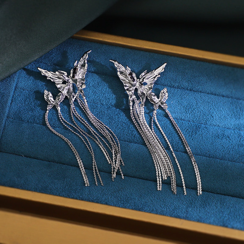 2023 New Niche Design Super Fairy Butterfly Tassel Earrings