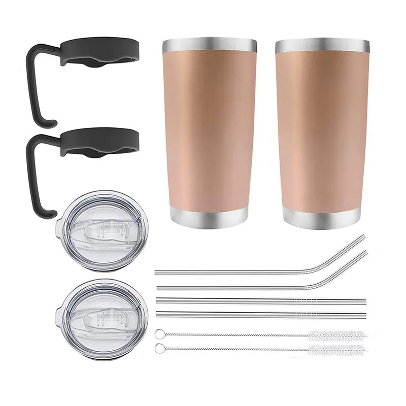 30oz double wall stainless steel custom-made wine glass with lid and straw S01-0144 glam camp