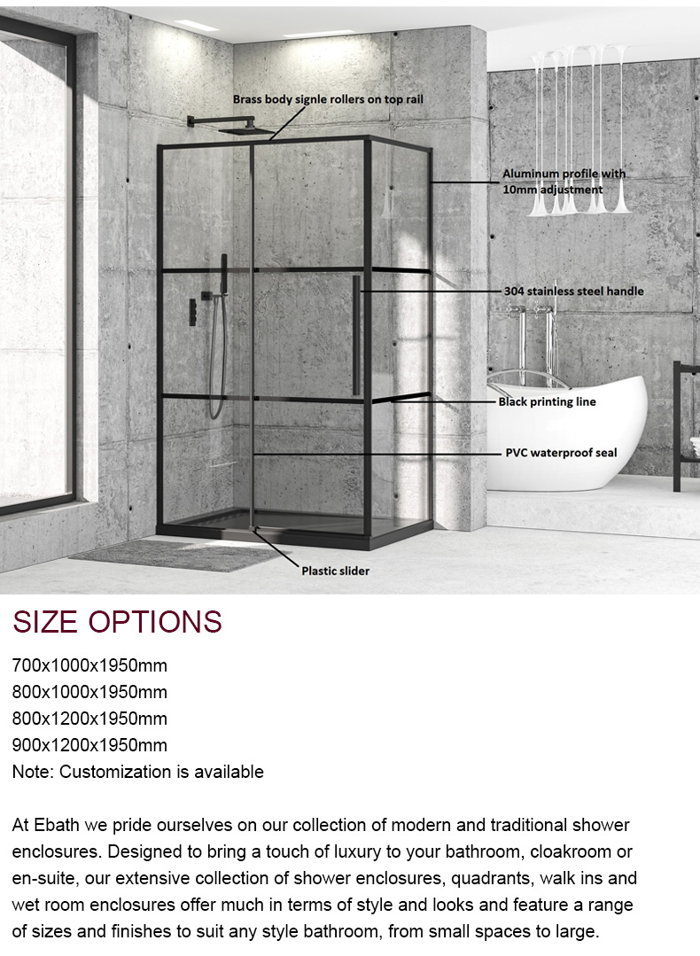 grey glass square sliding shower room, China, manufacturers, suppliers