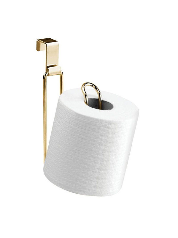 Metal over the tank toilet tissue paper roll holder