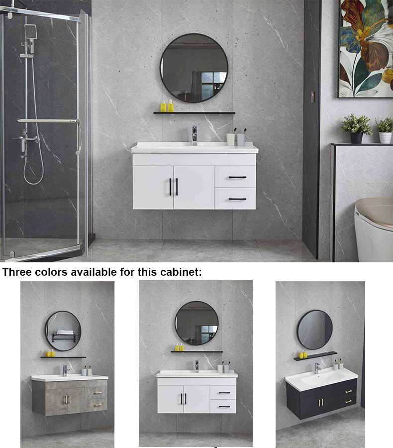 Plywood bathroom vanity with counter top basin