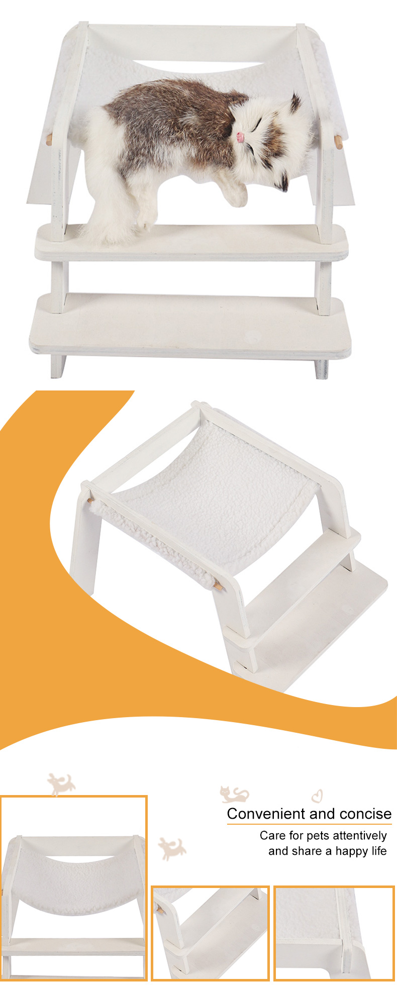 white removable cat bed pet supplies