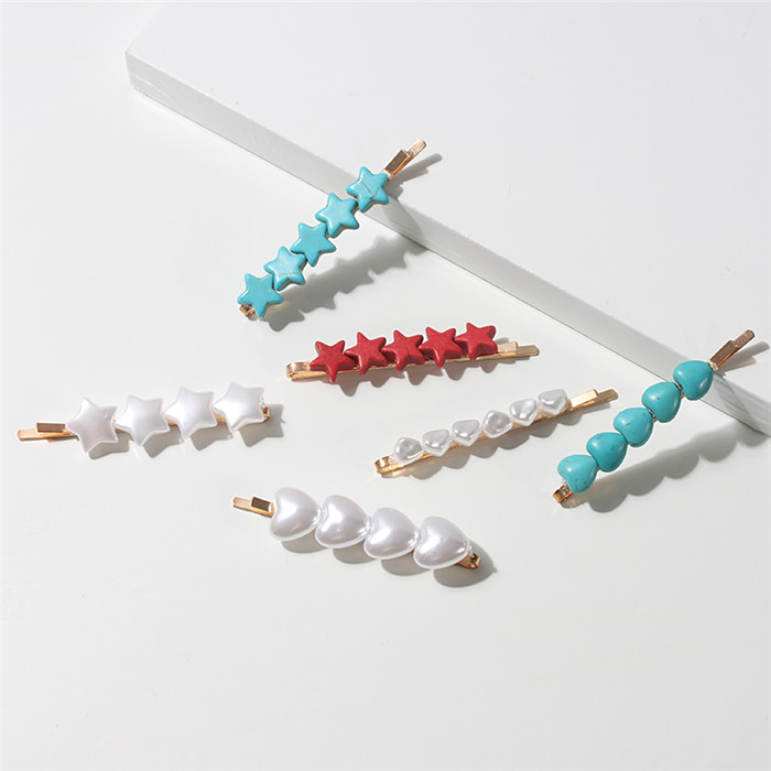 Star Heart Turquoises Hairpins