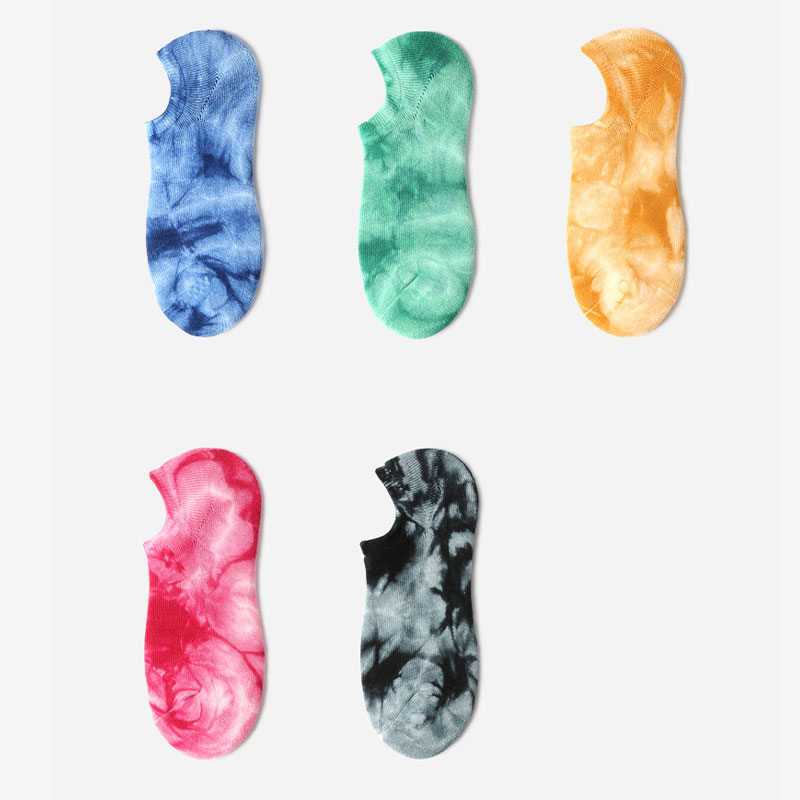 Custom women tie dye cotton ankle sports socks