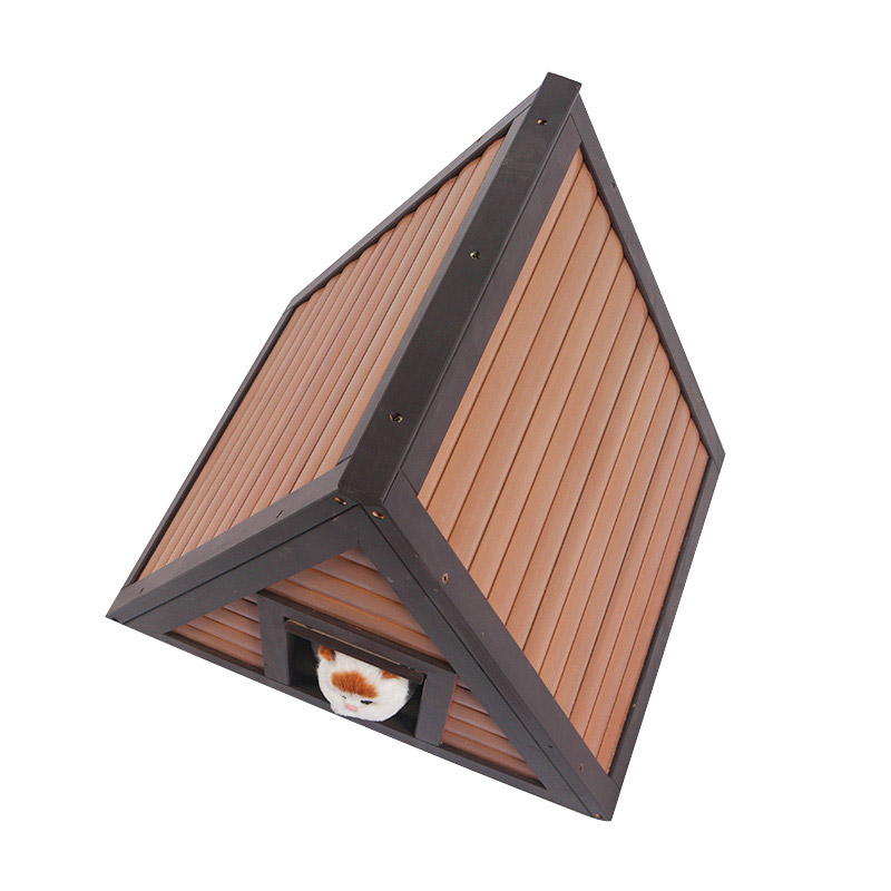 Enclosed wooden plastic triangle cat litter pet product