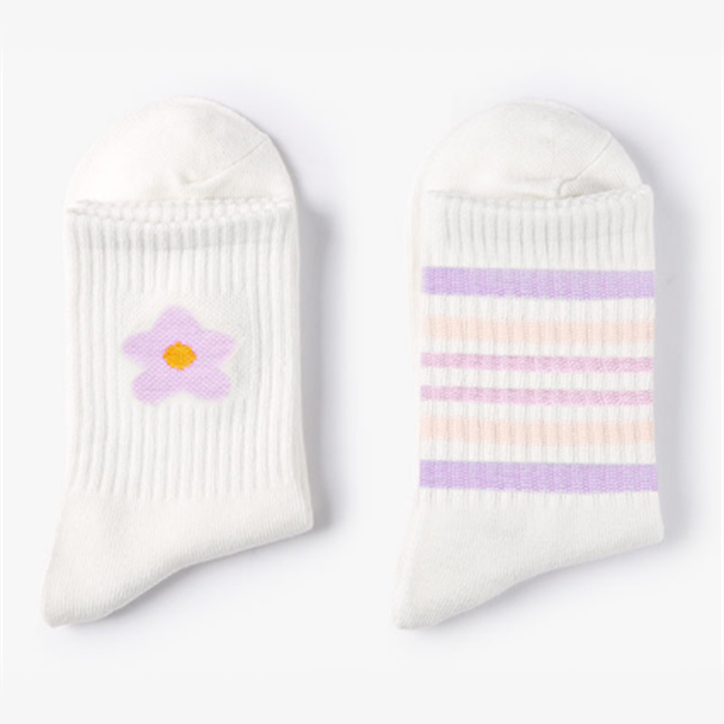 Cheap price women fruit pattern polyester cotton socks