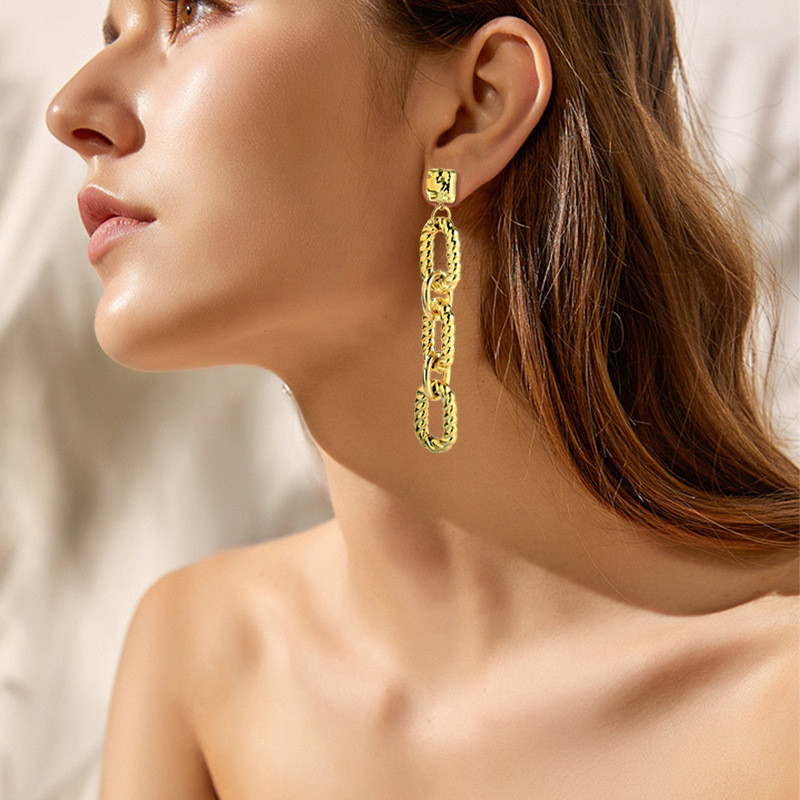 Cross-border retro earrings | Personality chain earrings | Geometric earrings