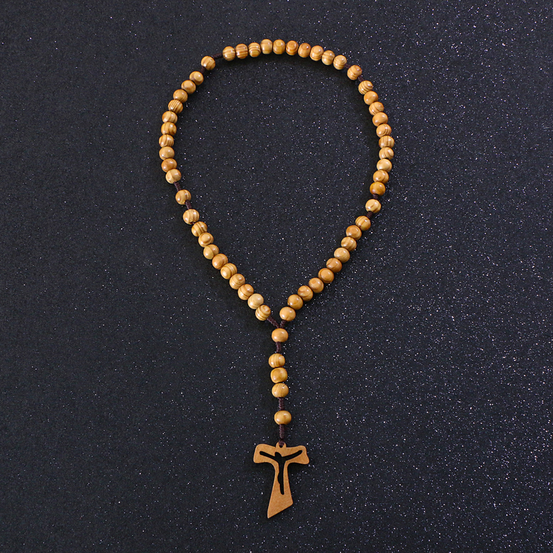 Olive Wood Christian Prayer Rosary Beads