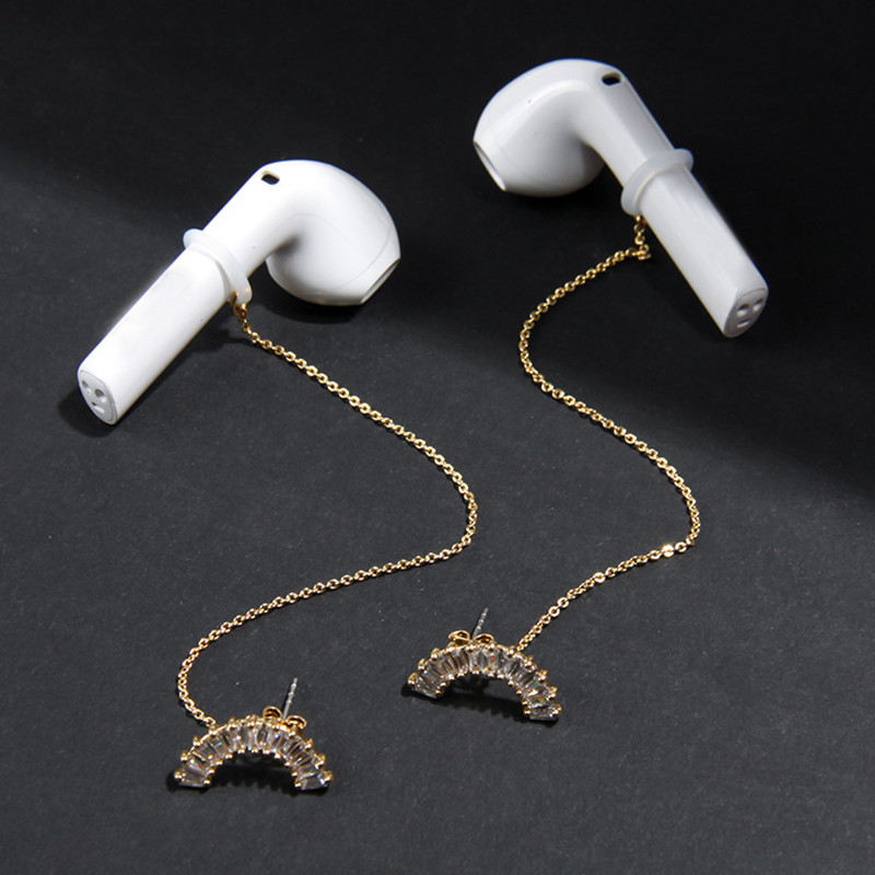 CZ Earrings with Wireless Headset
