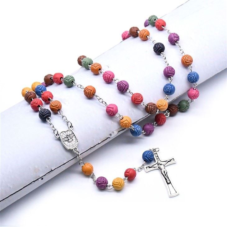 Catholic Colorful Beads Resin Rosary